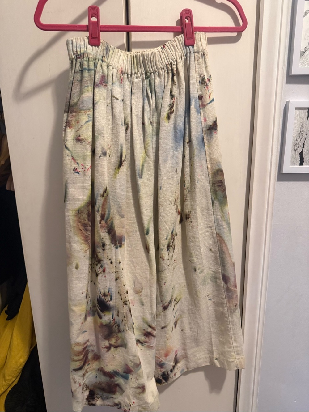 Reformation hand dyed linen skirt